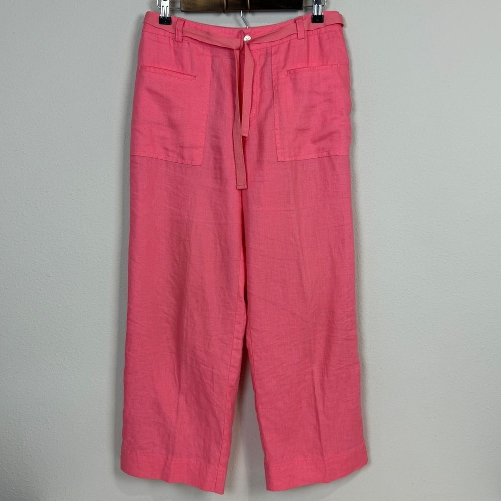So Blue by Sigrid Olsen Pink Linen Pants 6